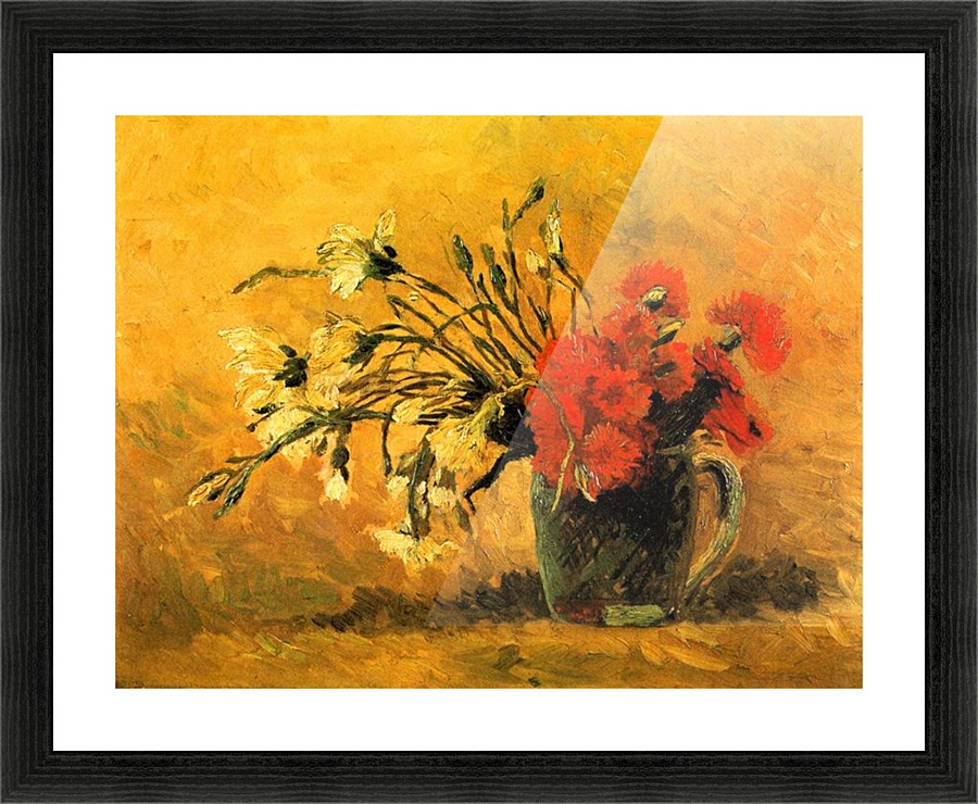 Vase with Carnations Picture Frame print