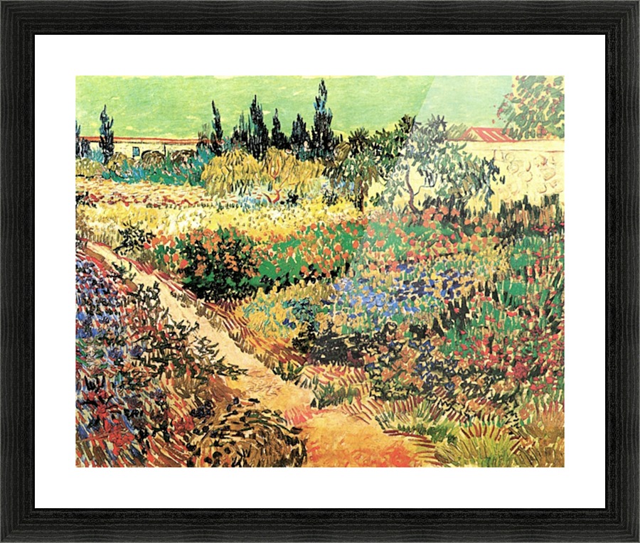 Flowering Garden with Path Picture Frame print