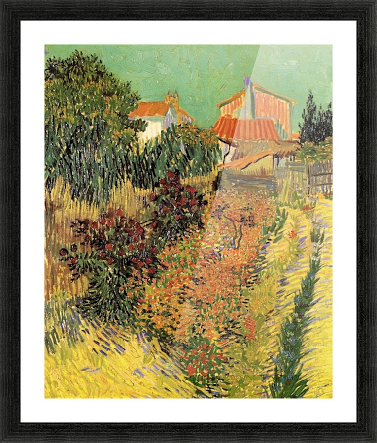 Garden Behind a House Picture Frame print