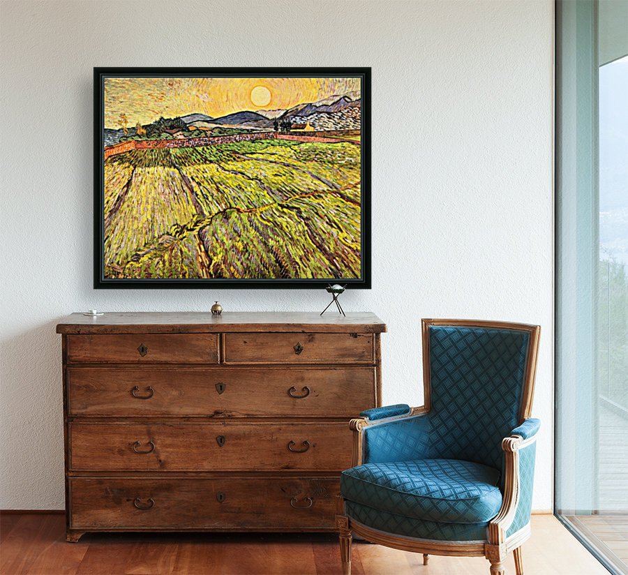 Landscape with plowed fields Reproduction