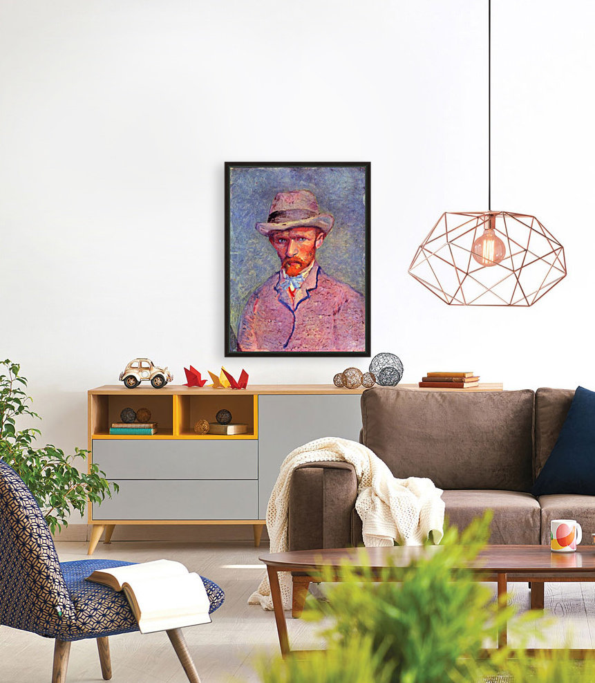 Self portrait with gray hat Reproduction