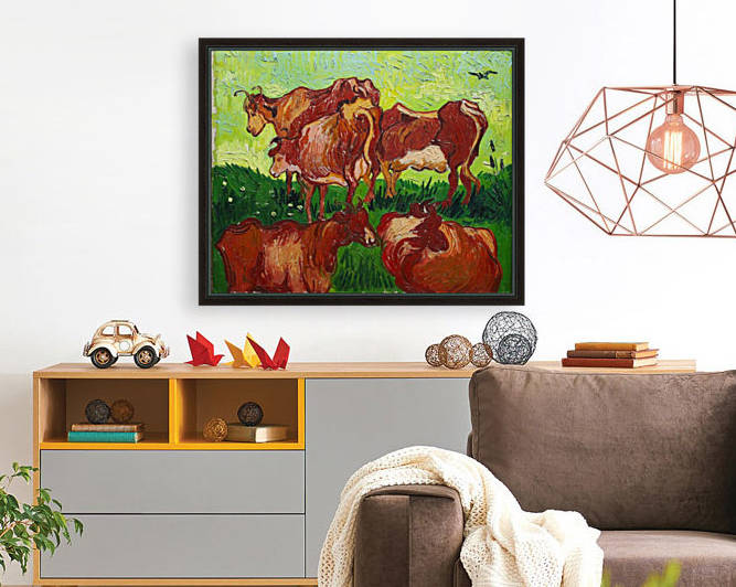 Les vaches by Van_Gogh by Van Gogh