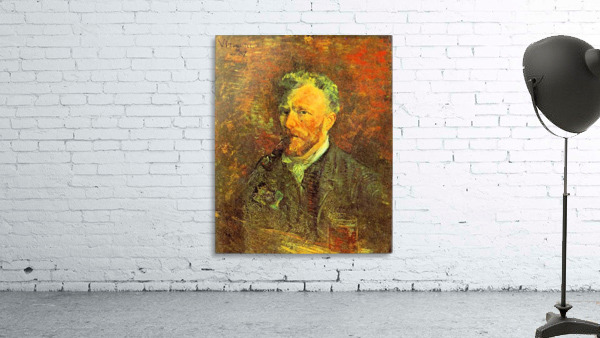 Self portrait with pipe at a table Wall Preview