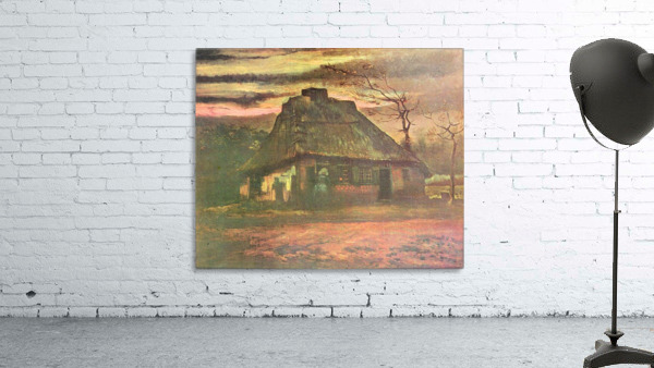 Straw hut at dusk Wall Preview