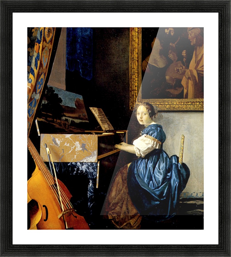 Dame on spinet Picture Frame print