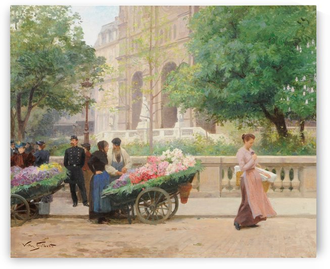 Flower sellers by Victor Gilbert