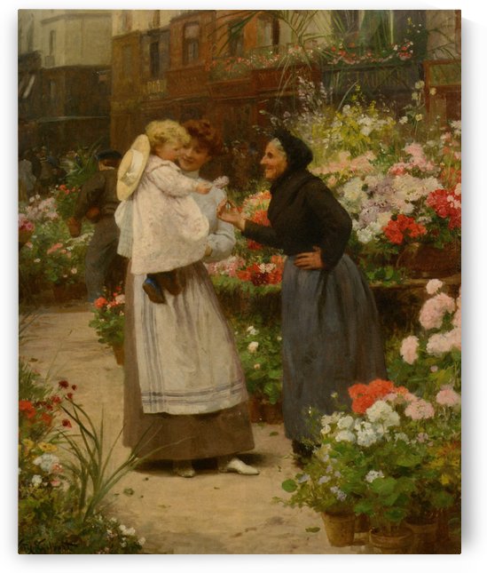 Flower offering to a child by Victor Gilbert