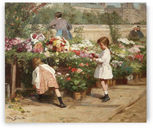 The young flower seller by Victor Gilbert