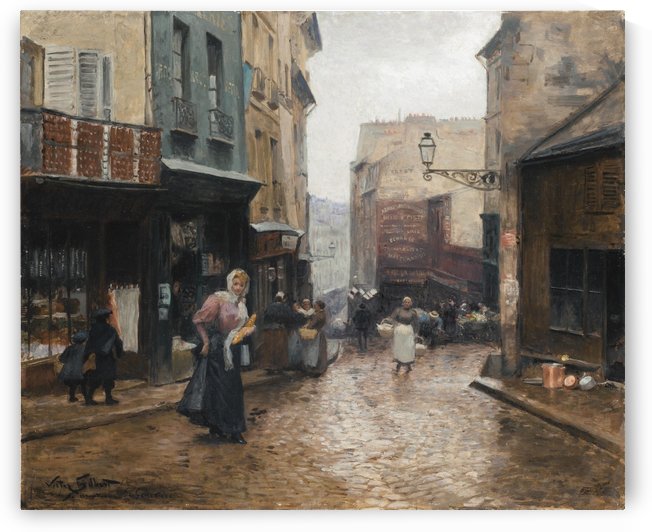 La rue de la montagne Ste Genevieve, Paris by Victor Gilbert