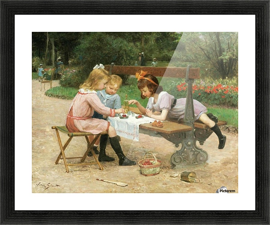 Children eating cherries Picture Frame print