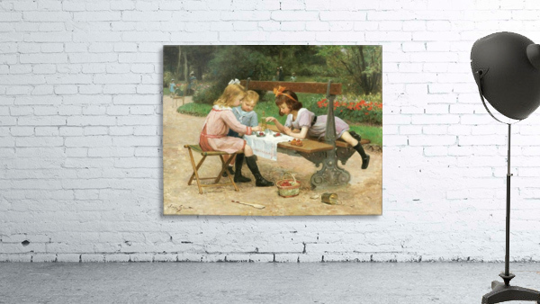 Children eating cherries Wall Preview