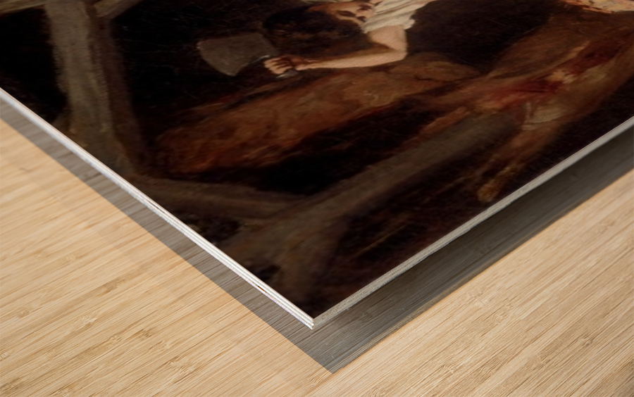 Ein junger Metzger Wood print