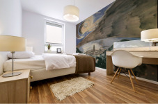 Moon over Barcelona Mural print