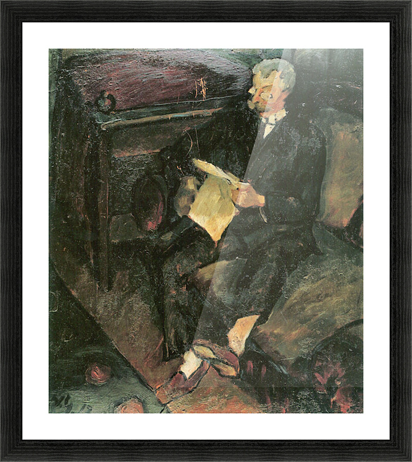 Father reading Picture Frame print