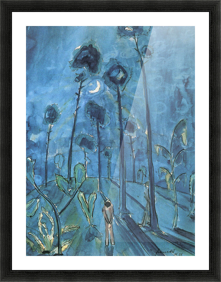 Moon landscape (two figures) Picture Frame print