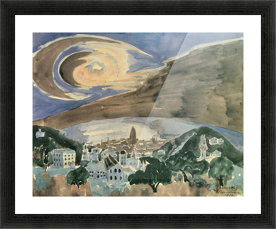 Moon over Barcelona Picture Frame print
