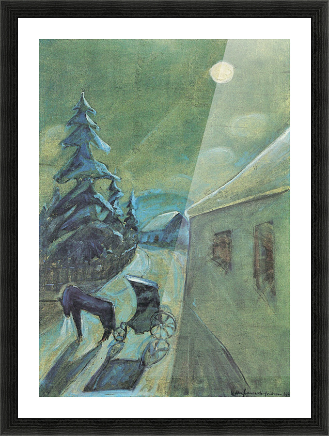 Moonscape with horse Picture Frame print