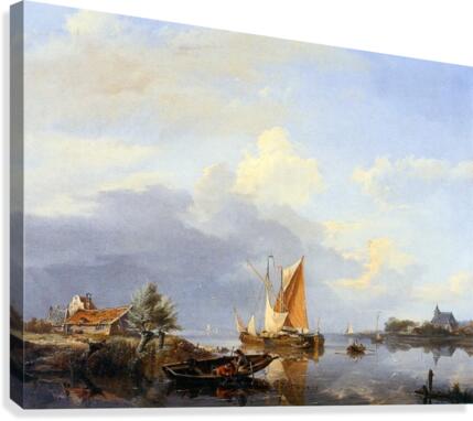 Dutch river landscape Canvas Print