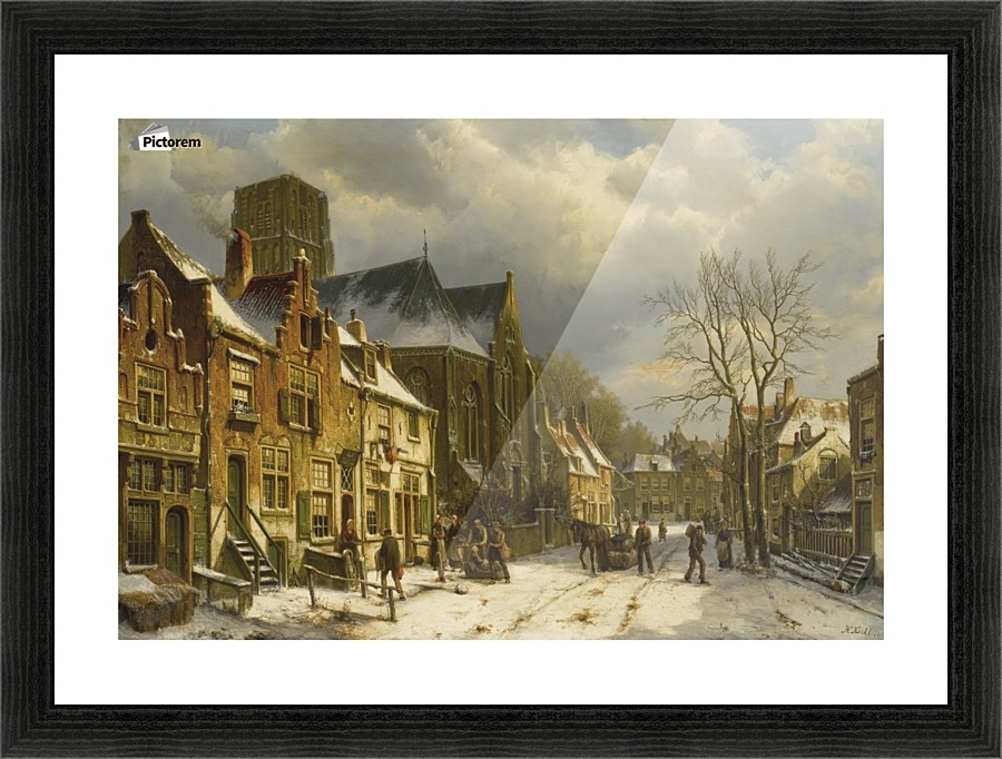 Winter streetscene Picture Frame print