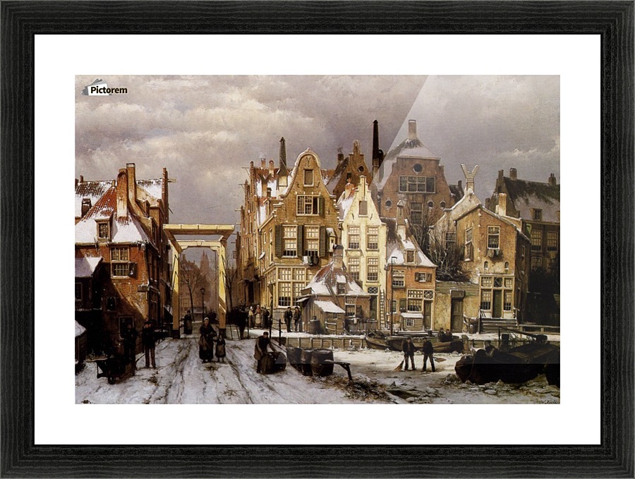 Winter city view Picture Frame print