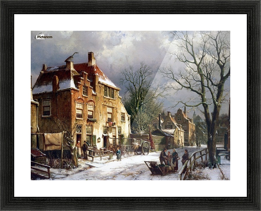 Winter in town Picture Frame print