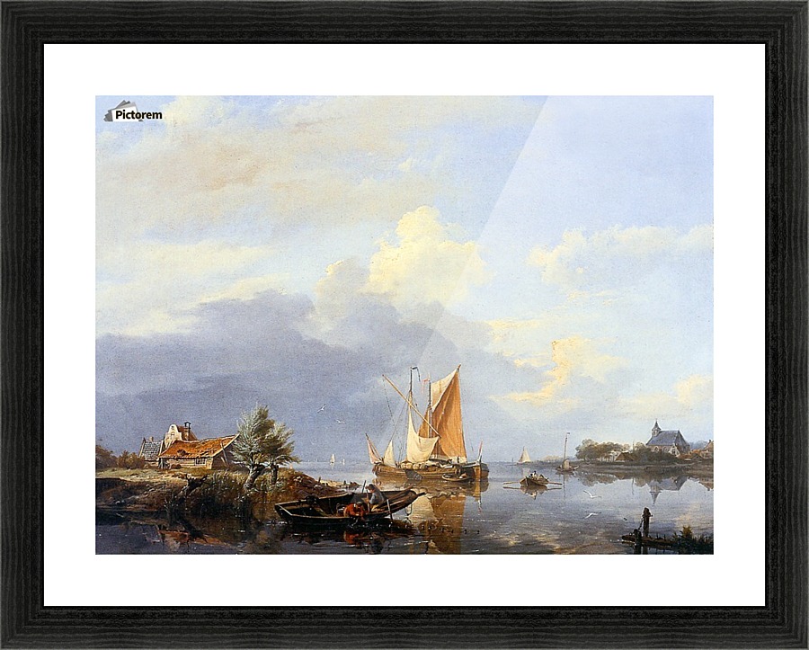 Dutch river landscape Picture Frame print