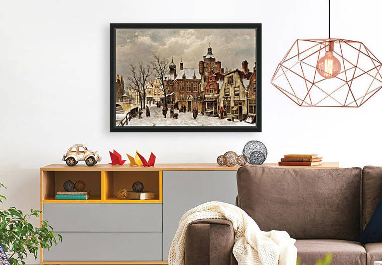 Hollandische Stadtansicht im Winter by Willem Koekkoek