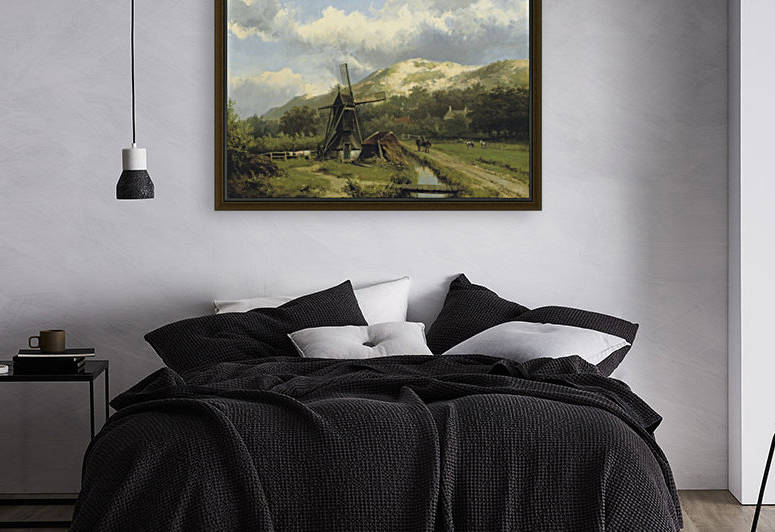 A windmill in a dune landscape by Willem Koekkoek
